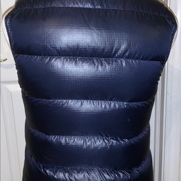 J. Crew Goose Down Vest XS Navy Blue Zip Snap - Picture 2 of 6